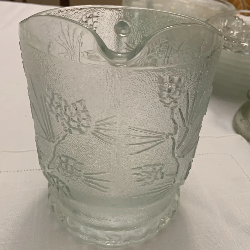 Vintage Tiara Glass Pitcher Ponderosa Pine - Picture 3 of 8